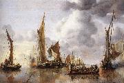 Jan van de Capelle The State Barge Saluted by the Home Fleet oil painting picture wholesale